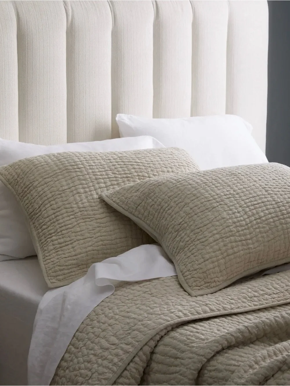European Linen and Organic Cotton Quilt in Natural - Retail $150